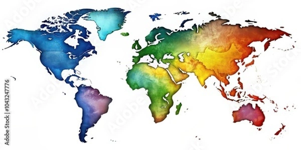 Fototapeta Dynamic harmony graphic of continents with impactful lettering for worldwide unity and serenity