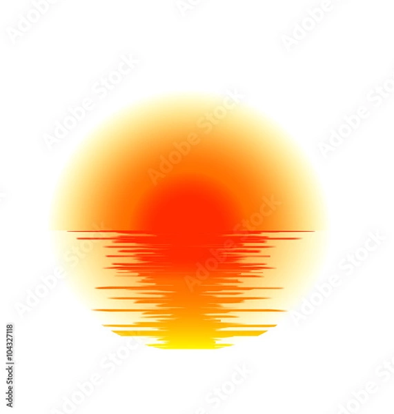Obraz vector icon sunset and sea waves