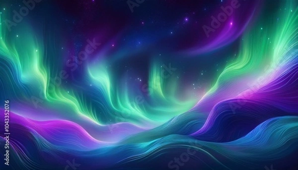Fototapeta オーロラにインスピレーションを得たシームレスSeamless inspired by the aurora borealis