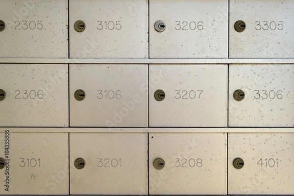 Obraz Metal mailboxes in an apartment community