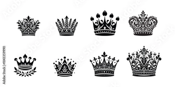 Obraz collection of crowns, set of crowns vector on white background