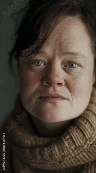 Obraz portrait of woman with trisomy