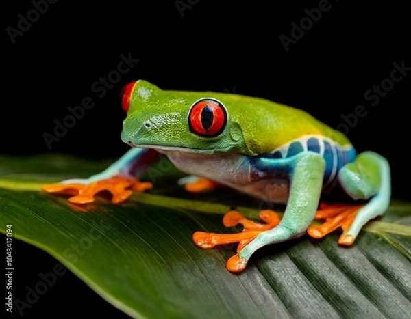 Fototapeta Agalychnis callidryas, known as the red-eyed tree frog, is an arboreal hylid native to Neotropical 