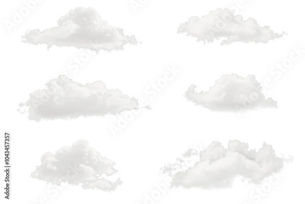 Fototapeta Dramatic cloud formations on a tranparent transparent background