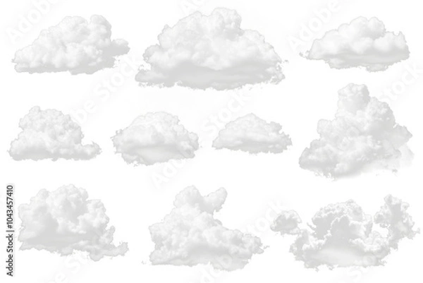 Obraz Various cloud shapes against a transparent background