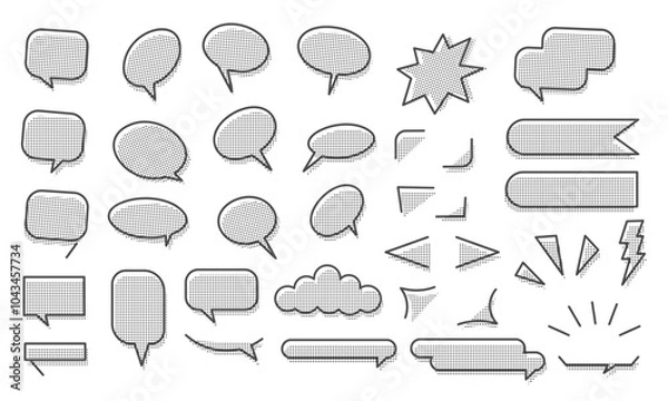 Fototapeta Speech bubbles with halftone effect to fill text in vector with different formats in high quality
