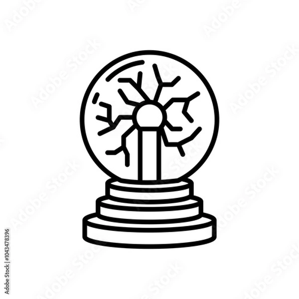 Fototapeta Plasma Ball Outline Icon, Vector illustration