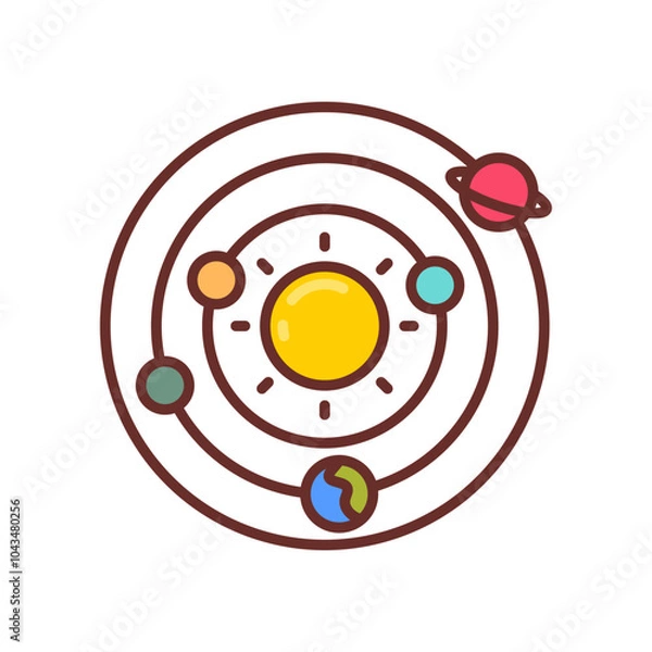Fototapeta Solar System Filled Icons , Vector illustration