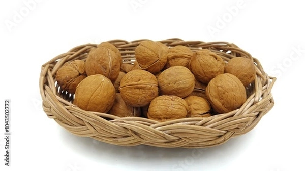 Fototapeta Walnut on isolated white background