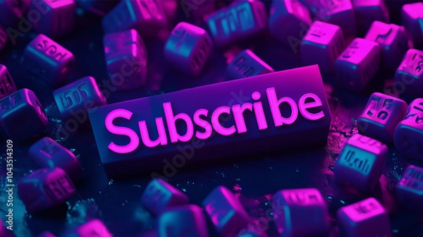 Obraz 4K minimalistic design featuring categorized words: "Subscribe"