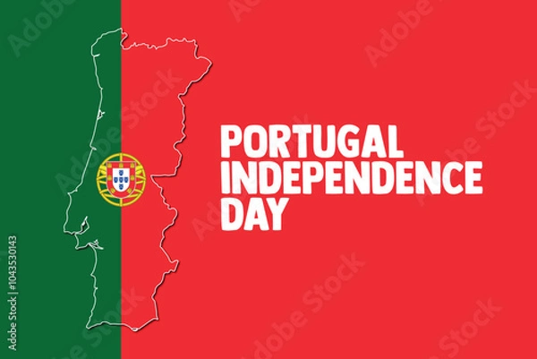 Fototapeta portugal independent day map flag vector