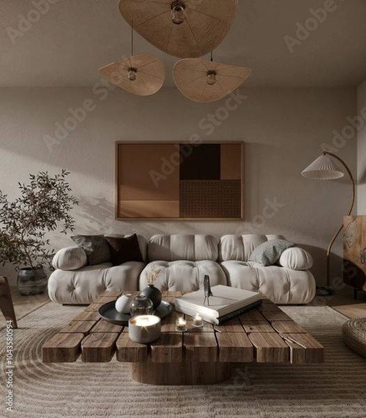 Fototapeta Modern living room in a stylish and luxurious style concept..