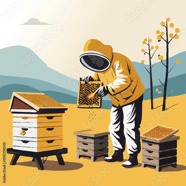 Fototapeta Beekeeper at Work  