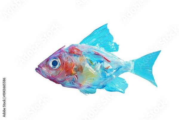 Obraz Transparent Fish Surrounded by Plastic Waste in Ocean