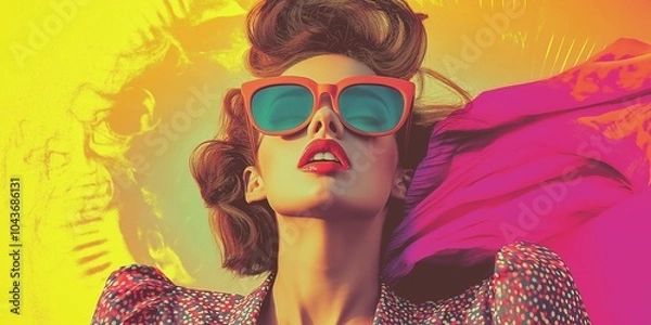 Fototapeta girl in dreams, pop art style