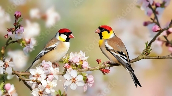 Fototapeta robin on branch