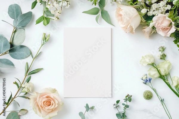 Obraz card mockups, wedding card, blank card, mockups template, 5x7  , boho, 