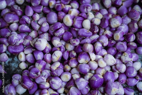 Obraz Asian Peeled Red Onion on Close Up Shot