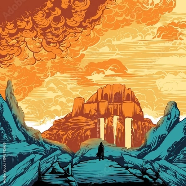 Obraz sunset in the desert