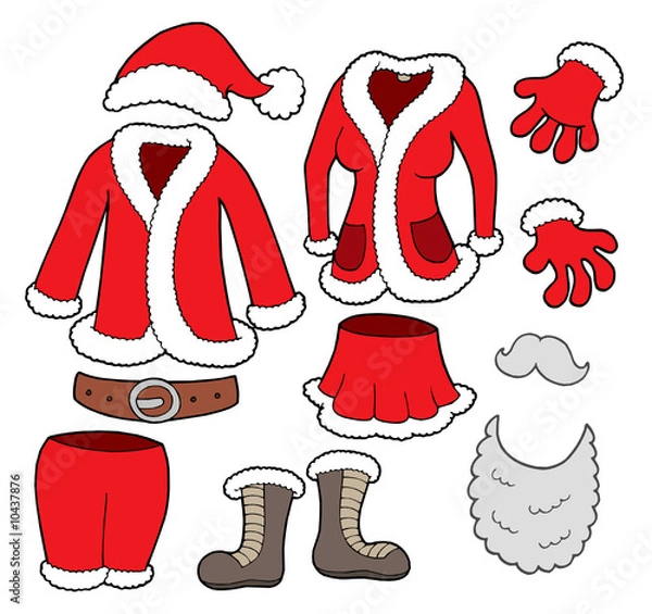 Obraz Santa Clauses clothes collection