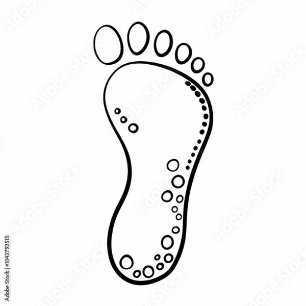 Fototapeta Minimalist Black and White Footprint with Geometric Patterns