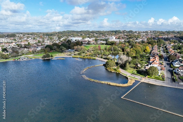 Obraz Poole Park lake seen from an aerial viewpoint