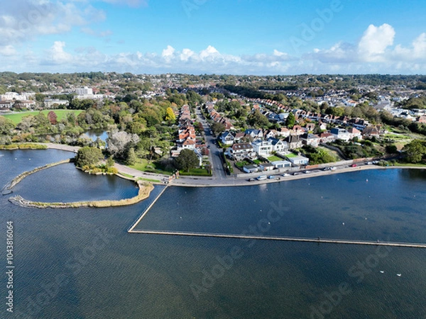 Obraz Poole Park lake seen from an aerial viewpoint