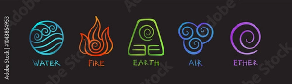 Obraz Five Elements Symbols