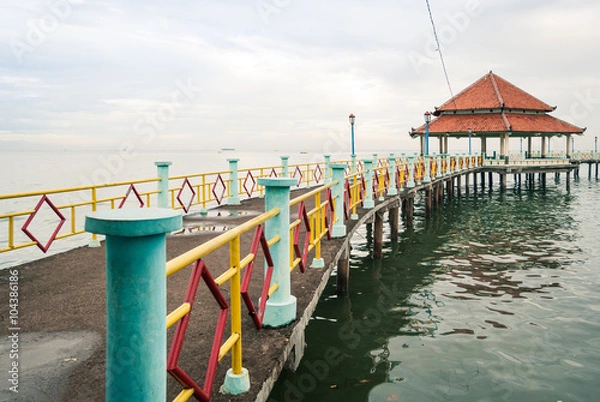 Obraz The pier from the Jepara Ocean Park, Central Java, Indonesia.