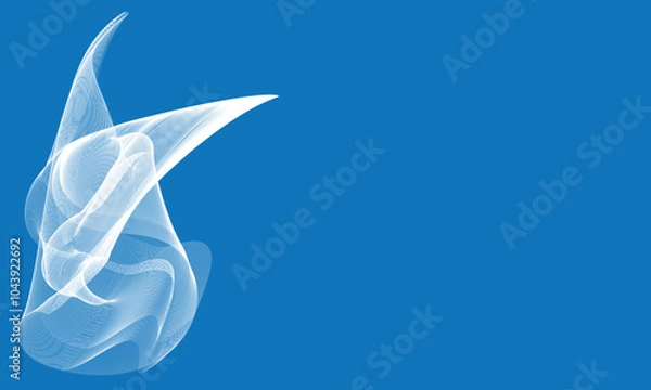Obraz White Blending Lines Pattern on blue isolated background
