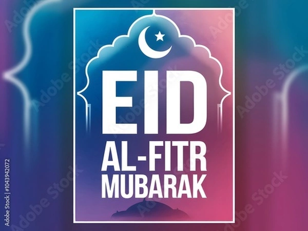 Fototapeta Eid Mubarak greeting card