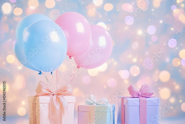 Obraz Vibrant Colorful Balloons for Party Decorations, Birthday Celebrations, and Festive Events with Helium-Filled and Elegant Balloon Arrangements




