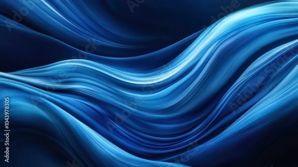Fototapeta Abstract blue wave background.