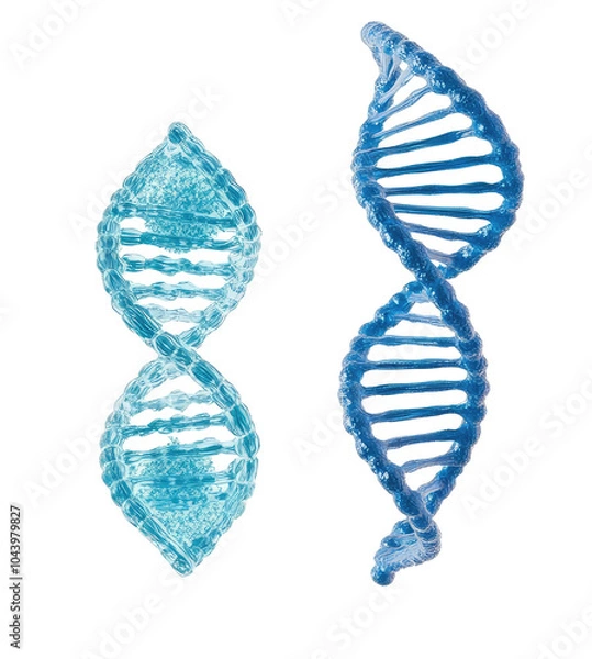 Fototapeta Detailed Representation of DNA Genome Structures on a Clear Background Generative AI