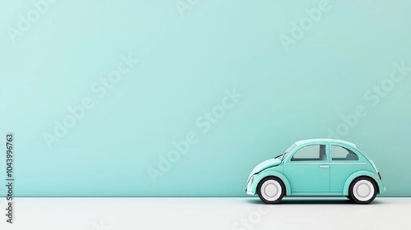 Obraz Vintage Style Toy Car on Minimalist Background