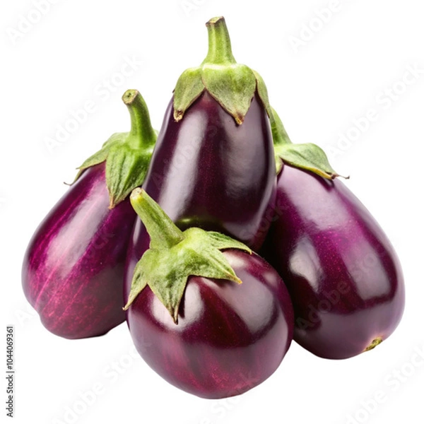 Fototapeta Purple eggplants arranged in a circle on transparent background