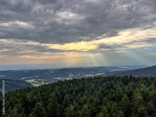 Obraz sunset over the mountains
