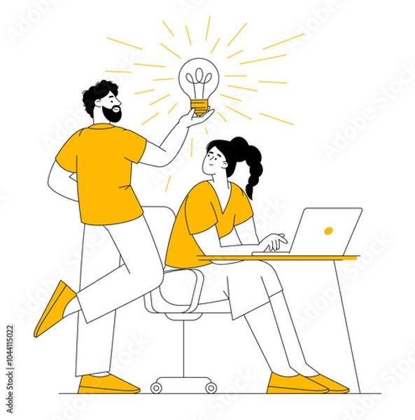 Fototapeta Creative process. Team brainstorming.