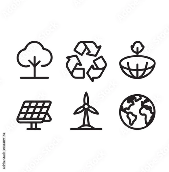 Obraz icons ecology collection