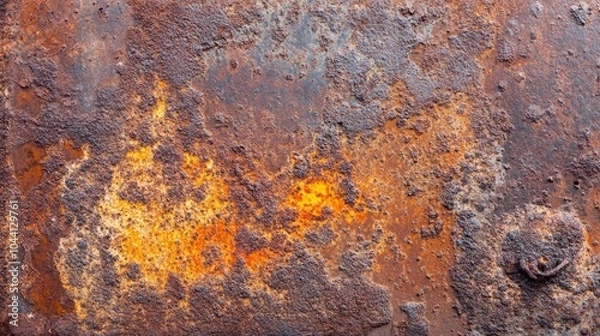 Fototapeta Textured Rust Surface with Vibrant Orange Highlights