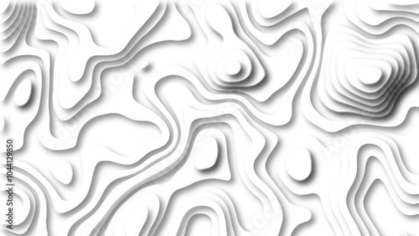 Fototapeta Abstract 3D background creative pattern in illustration with white color design in papercut.Topographic canyon geometric map relief texture with curved layers and shadow. Abstract realistic papercut	
