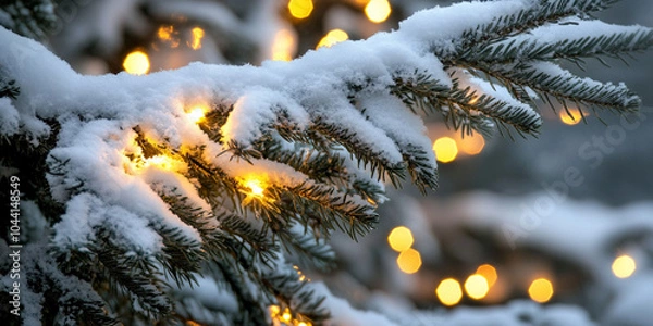 Obraz Snow-Covered Christmas Tree In Winter Wonderland