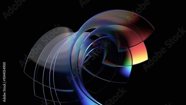 Fototapeta Abstract background design, iridescent futuristic shape, 3d render
