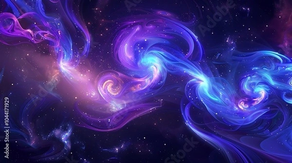 Fototapeta Vibrant Abstract Digital Art with Flowing Waves, Neon Lights, and Futuristic Fluid Design Elements