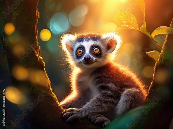 Obraz Baby Lemur in a Tree