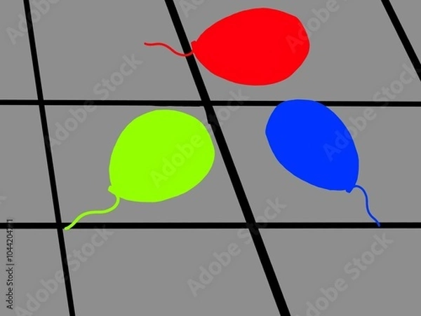 Obraz digital design of colored balloons on a grey tiled street