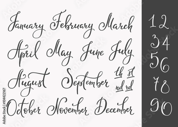 Obraz Vector Lettering months names set