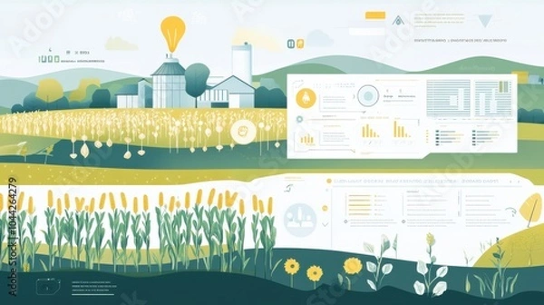 Fototapeta High Tech Insights on Cornfield Seedlings