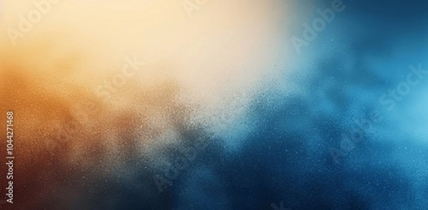 Fototapeta Blue Beige Gradient Background with Grainy Texture, Light and Shadow Effects for Banner Poster Design