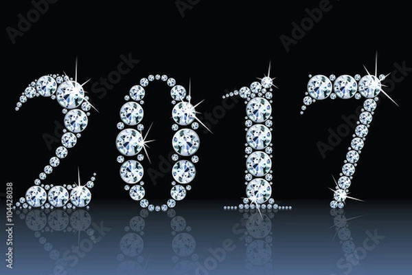 Obraz Text from diamonds 2017, eps10 vector